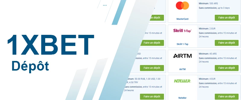 1xbet dépôt